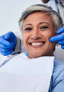 a patient smiling after a dental checkup near Bannockburn 