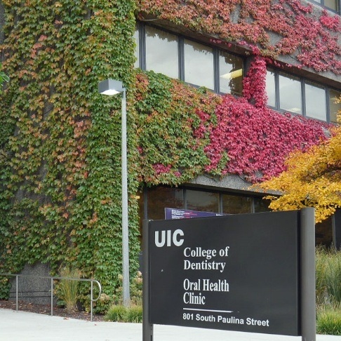 Outside view of dental school building